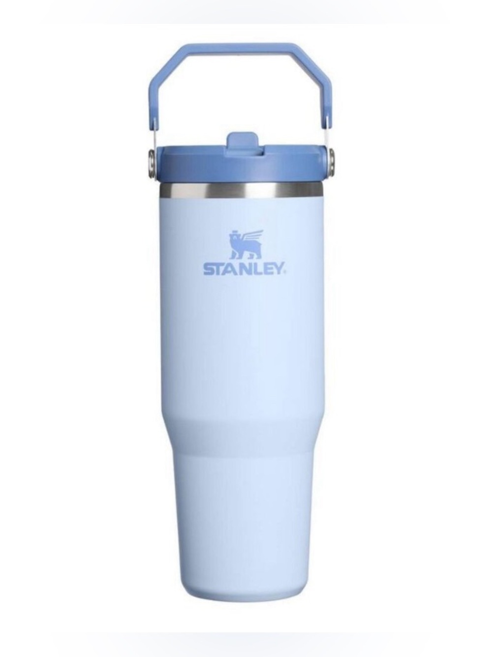 Light blue Stanley 30 oz Flip Straw Tumbler 30oz top handle denim western